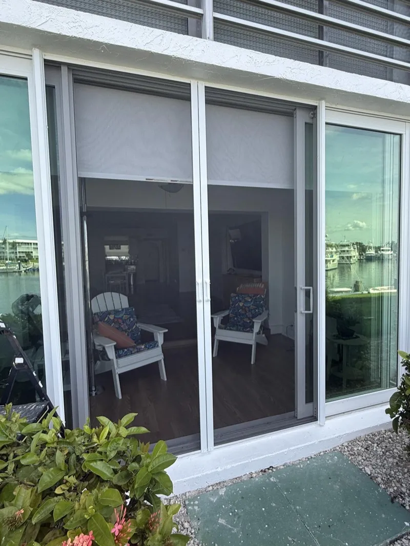 Phantom retractable screen on sliding glass door