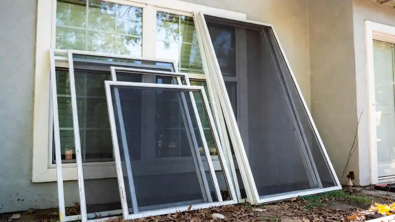 Window screens ready for installation