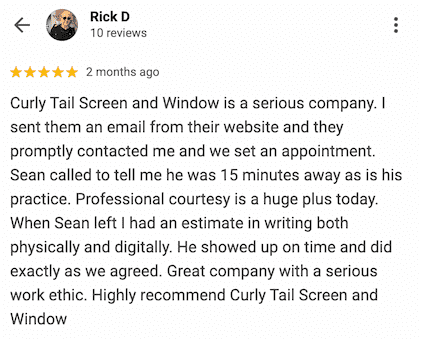 5-star Google review from satisfied customer